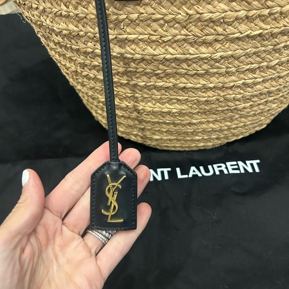 Saint Laurent Ladies Natural Medium Panier Raffia Bag - Picture 9 of 15